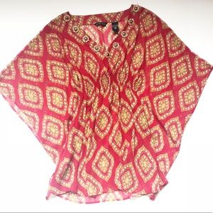 NEW YORK & COMPANY butterfly sleeve v-neck blouse